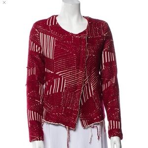 Iro red and white tweed jacket